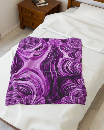 Uzi Spiral Powder Lavender Velveteen Plush Blanket, 30" x 40"