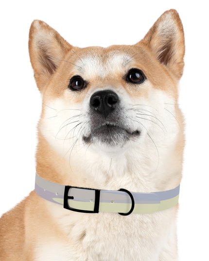 Pastel Soft Blue and Soft White Patches Medium Dog Collar
