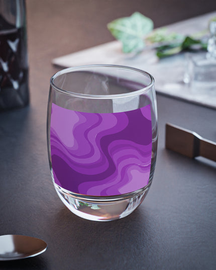 Wavey Purple Wavey Whiskey Glass, 6 oz
