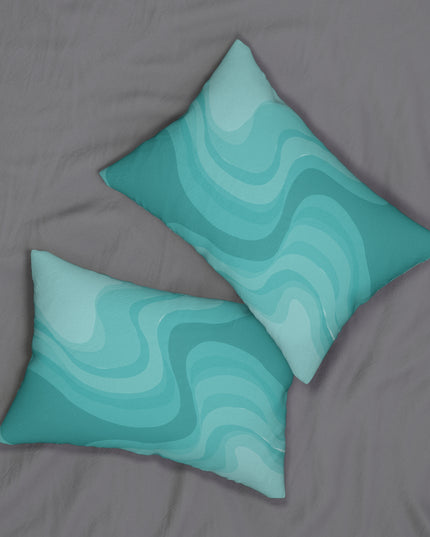 Tif Green Wavey Spun Polyester Lumbar Pillow, 20" x 14"