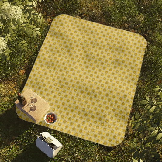 Lemongrass Star-crossed Bodies Picnic Blanket, 61" × 51"