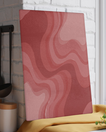 Power Red Wavey Glass Cutting Board, 11" x 15"