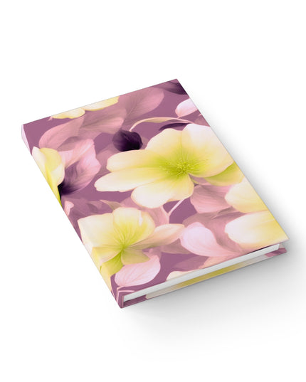 Lemon Blossom Floral Bunch Journal - 128 Ruled Line pages, 5" x 7"