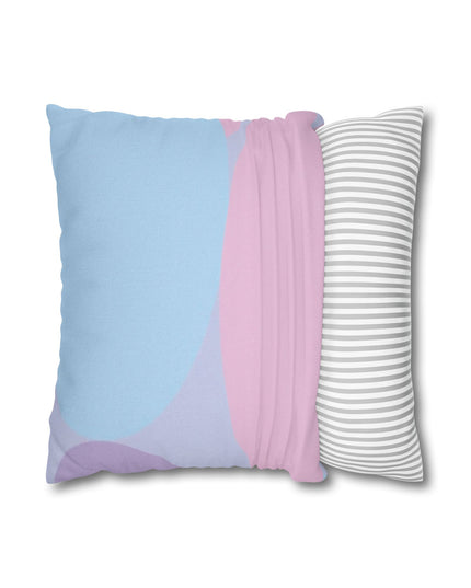 Pastel Purple and Mauve Patches Spun Polyester Square Pillowcase, 14" x 14"
