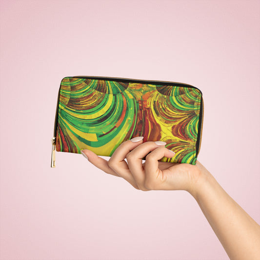 Uzi Spiral Beta Elegant Abstract Zipper Wallet - Stylish & Functional Accessory for Everyday Use