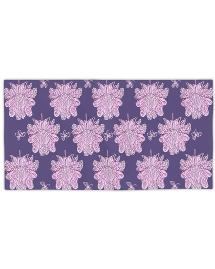 Magenta Floral Butterflies Beach Towel, 24" x 44"
