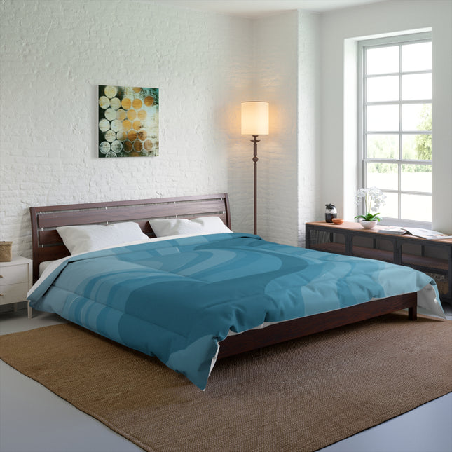 Sky Blue Wavey 104" × 88" Comforter