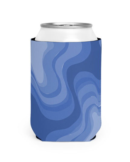 Deep Blue Wavey 12 oz Can Cooler Sleeve