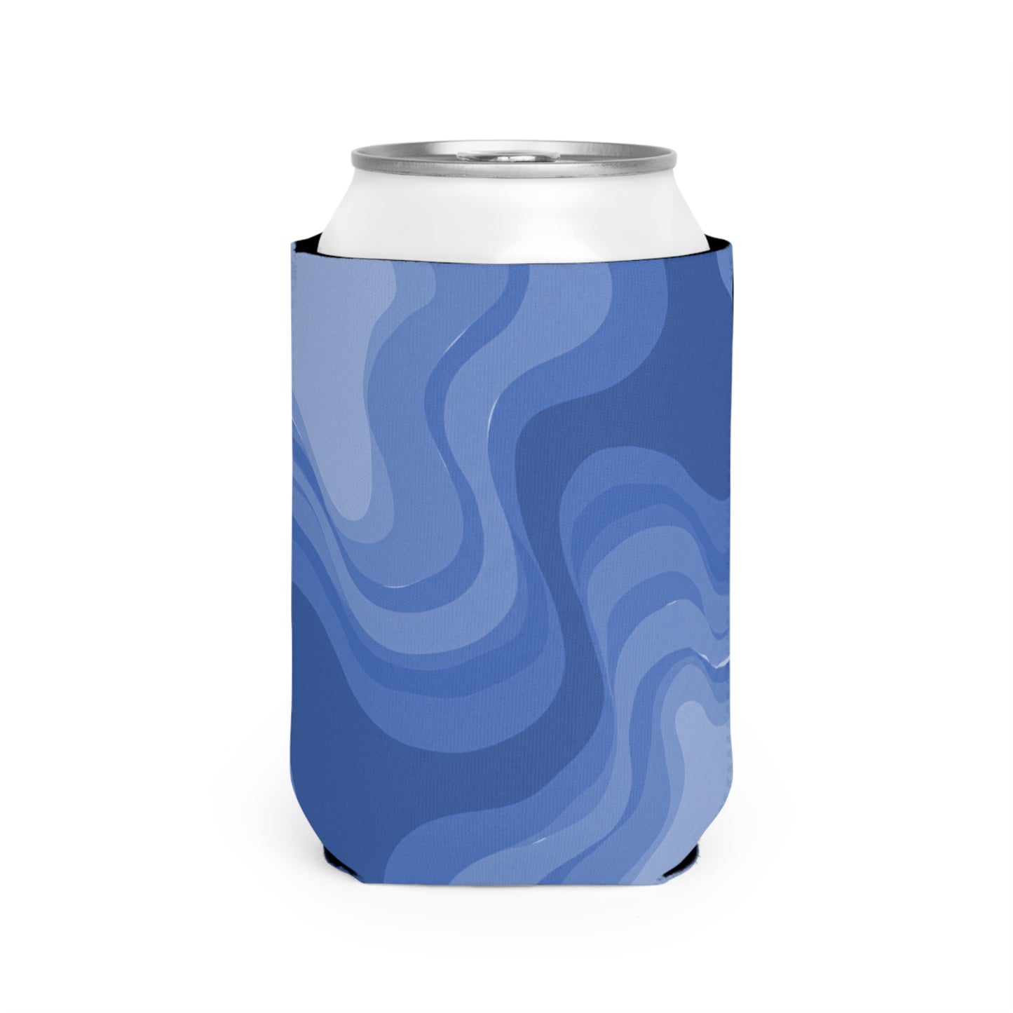 Deep Blue Wavey 12 oz Can Cooler Sleeve