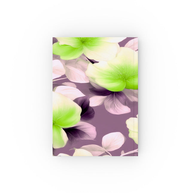 Lime Lavender Floral Bunch Hard Backed Journal with 128 blank pages, 5.2" x 7.4"