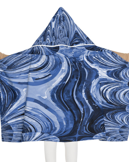 Uzi Spiral Deep Blue Youth Hooded Towel, 24" x 48"
