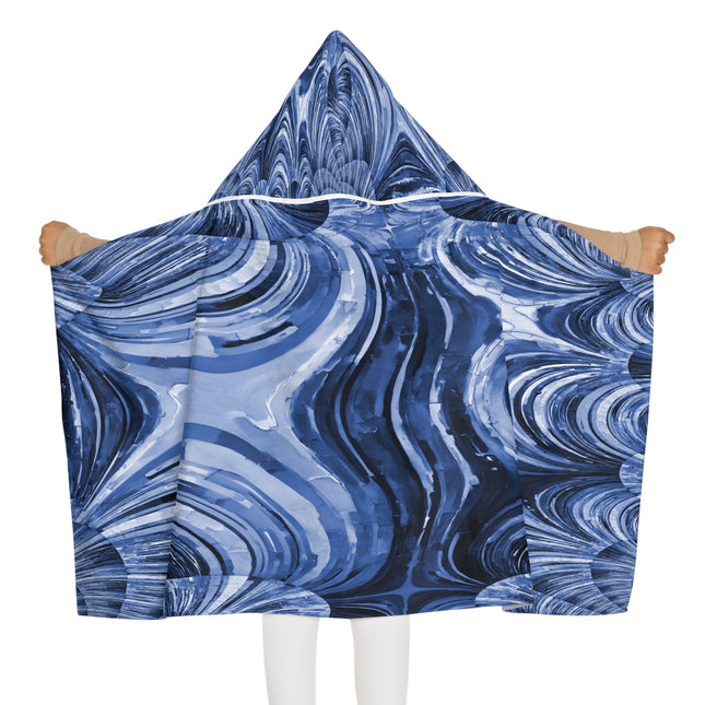 Uzi Spiral Deep Blue Youth Hooded Towel, 24" x 48"