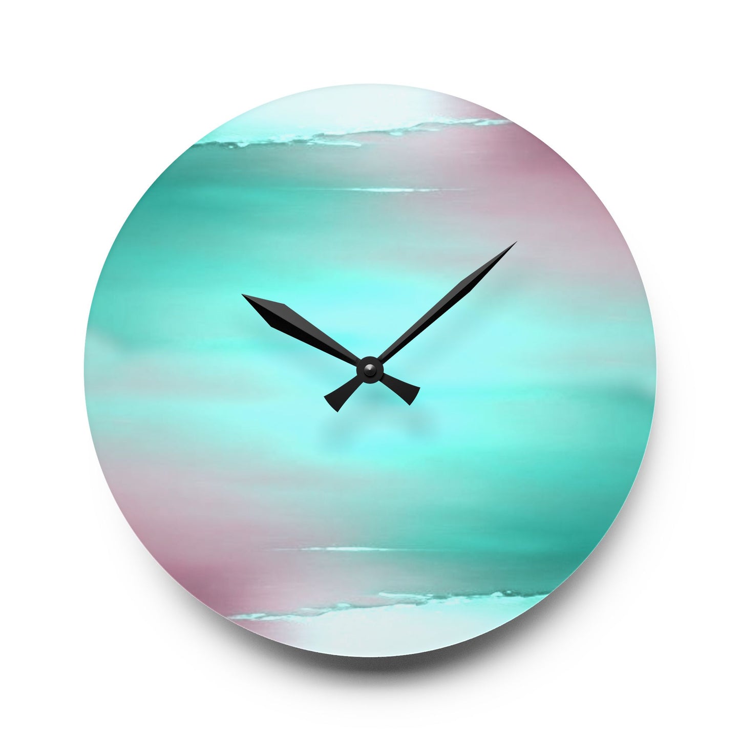Green Sea Lavender Fog Acrylic Wall Clock, Round or Square, 10.75" x 10.75"