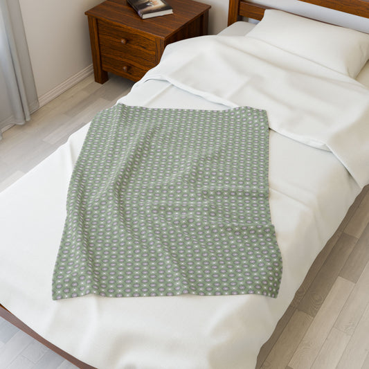 Olive Star-crossed Bodies Velveteen Plush Blanket, 30" x 40"