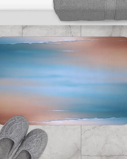 Blue Sea Peach Fog 34" x 21" Bath Mat