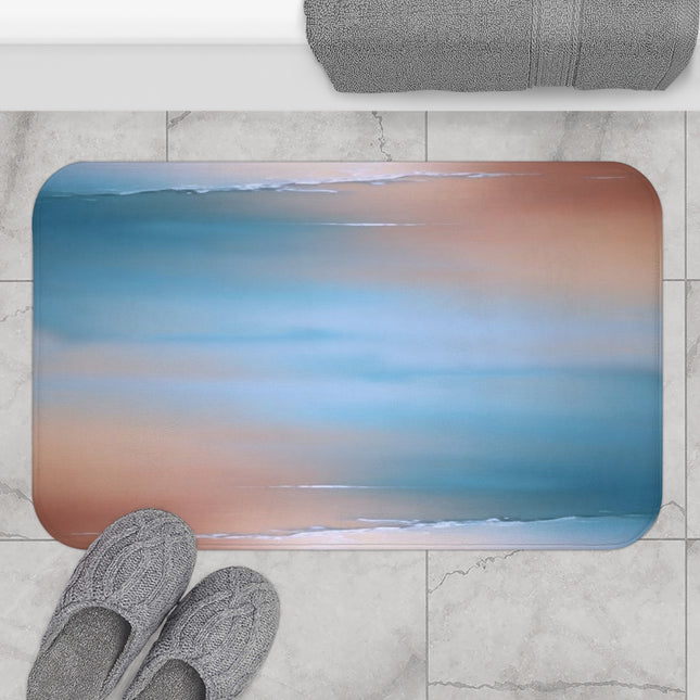 Blue Sea Peach Fog 34" x 21" Bath Mat