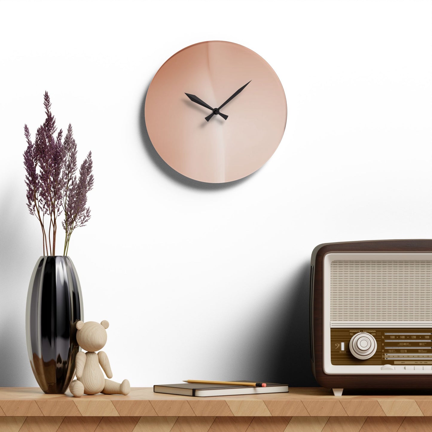 Soft Fade Acrylic Wall Clock, Round or Square, 10.75" x 10.75"