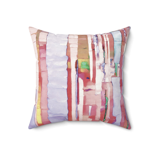 Striped Pastels 18" x 18" Faux Suede Square Pillow