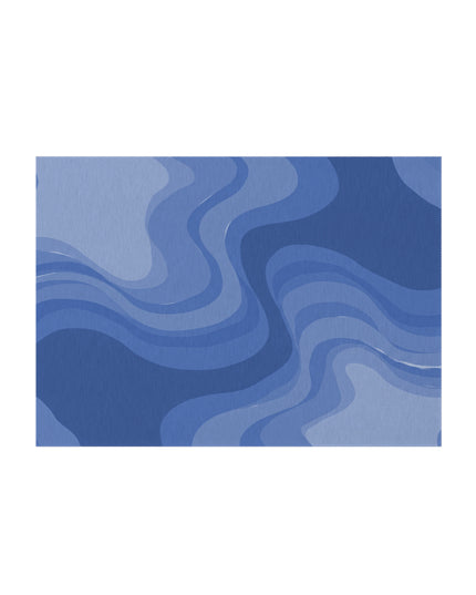 Deep Blue Wavey 60" x 84" Outdoor Rug
