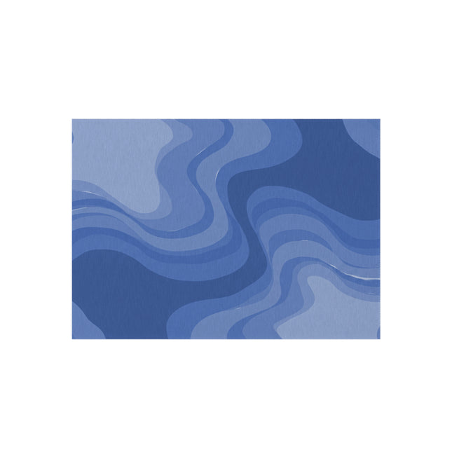 Deep Blue Wavey 60" x 84" Outdoor Rug