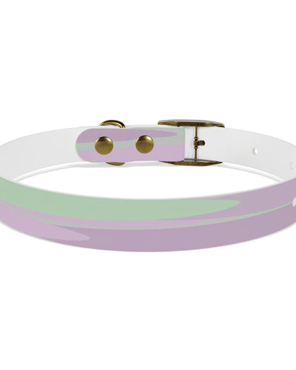 Pastel Lavender Purple and Soft Green Patches Small Dog Collar