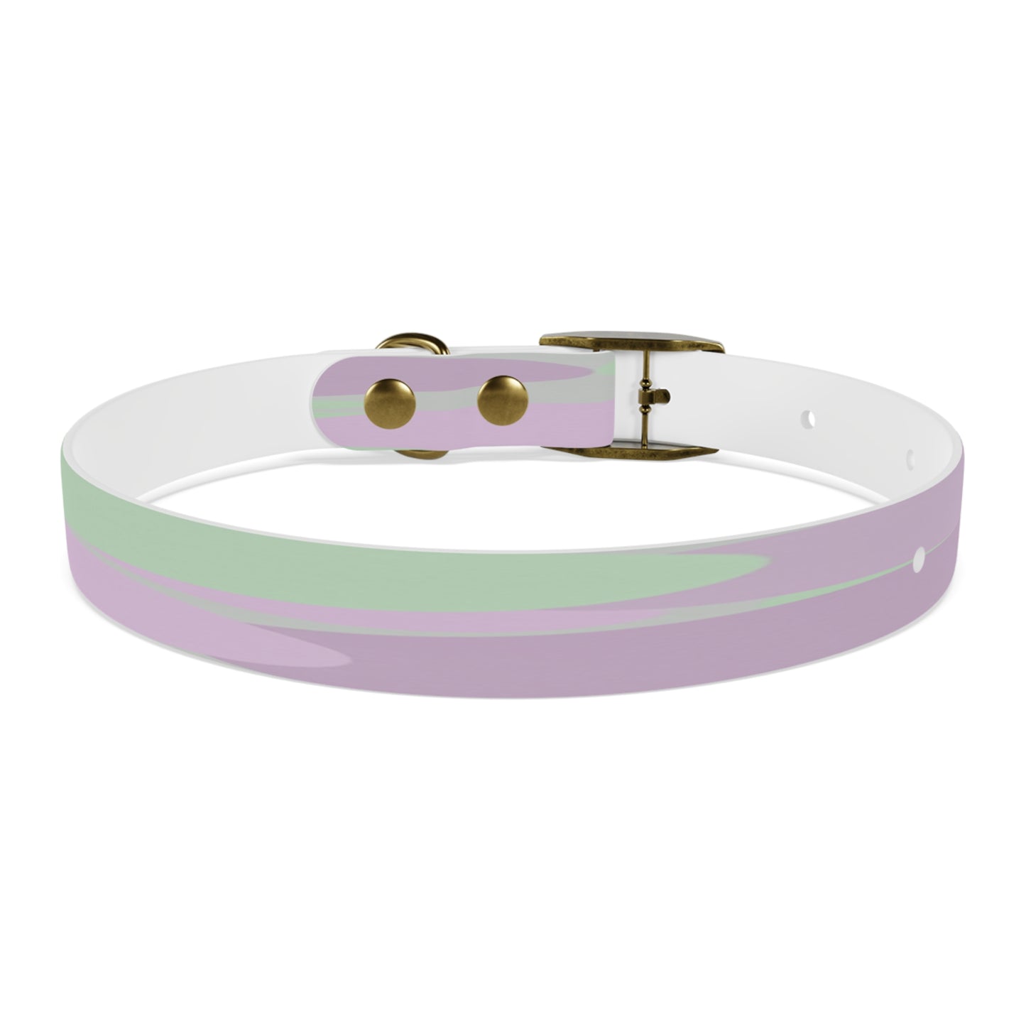 Pastel Lavender Purple and Soft Green Patches Small Dog Collar