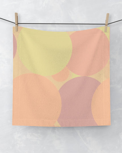 Pastel Hot Peach Patches Face Towel, 13" x 13"
