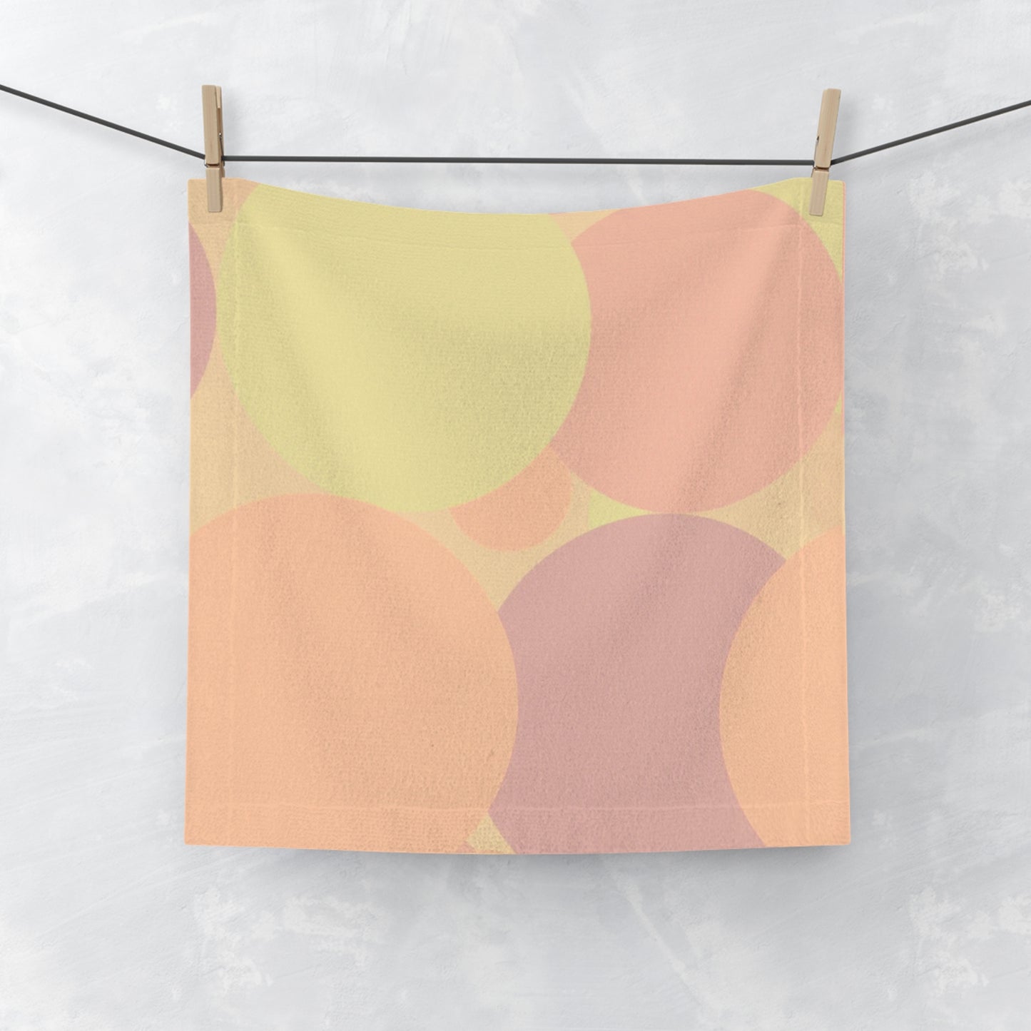 Pastel Hot Peach Patches Face Towel, 13" x 13"