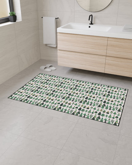 Mini Vintage Green Trees 36" x 60" Heavy Duty Floor Mat