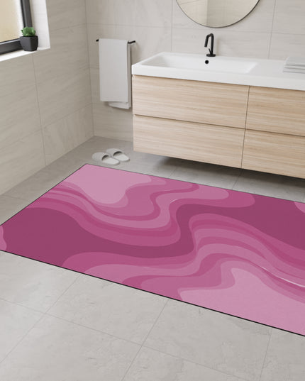 Pinky Mauve Wavey 48" x 72" Heavy Duty Floor Mat