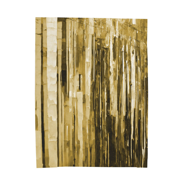 Striped Light Brown Velveteen Plush Blanket, 60" x 80"