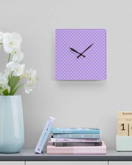Lavender Star-crossed Bodies Acrylic Wall Clock, Round or Square, 10.75" x 10.75"