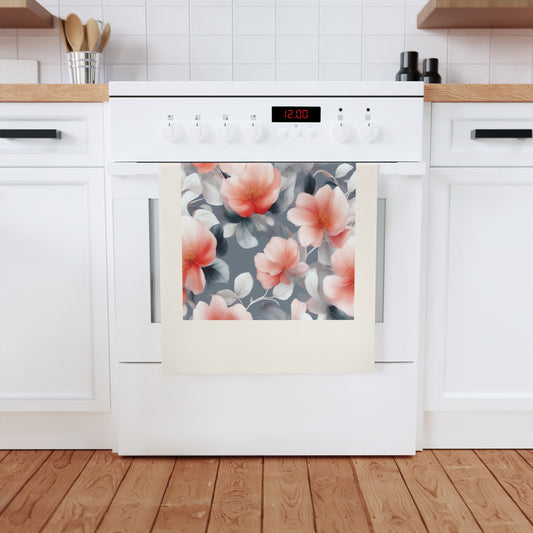 Red Blossom Floral Bunch Cotton Tea Towel 19.6" x 27.5"