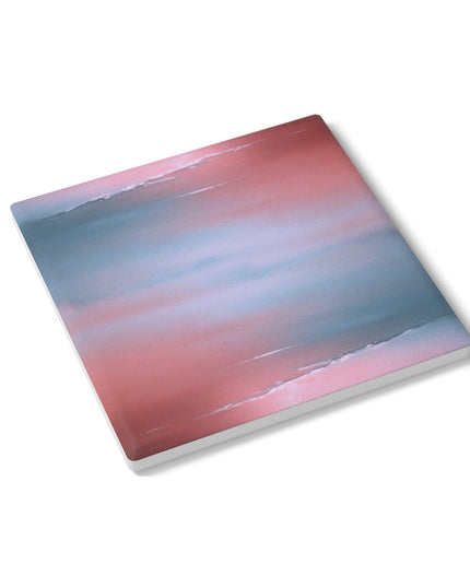 Gray Sea Pink Fog 4" x 4" Square Ceramic Coaster