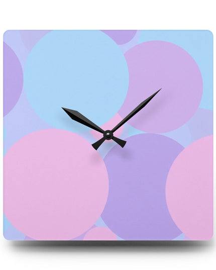 Pastel Purple and Mauve Patches Acrylic Wall Clock, Round or Square, 10.75" x 10.75"