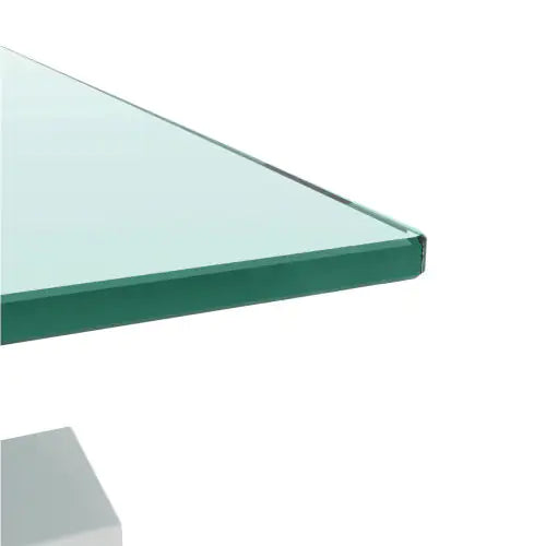 Sleek Modern White Coffee Table with Clear Glass Top – Stylish Center & Side Table for Living Room Furniture