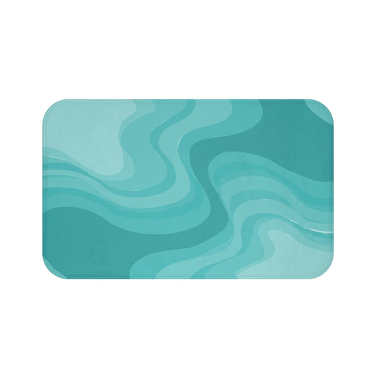 Tif Green Wavey 34" x 21" Bath Mat