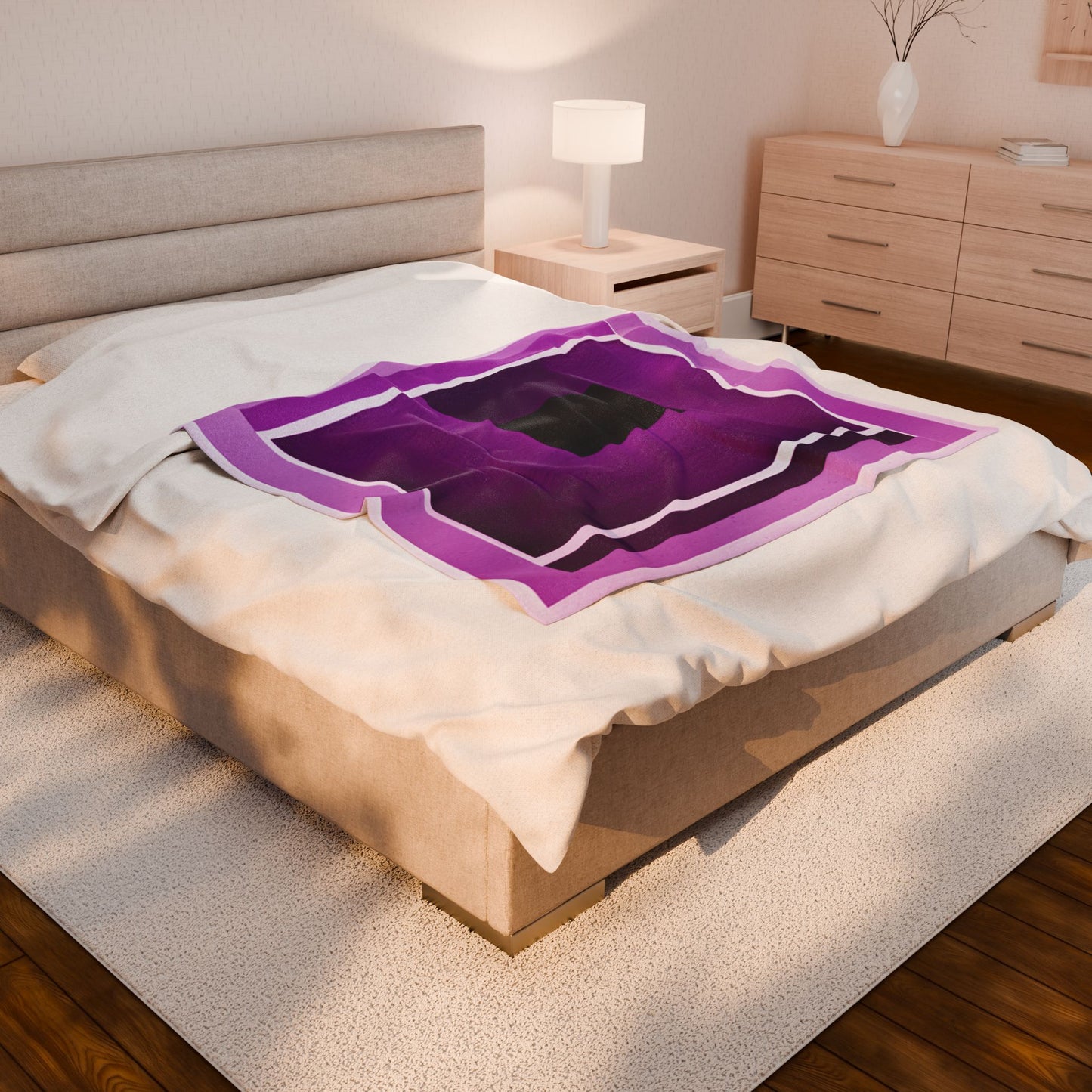Magenta Shadow Velveteen Plush Blanket, 50" x 60"