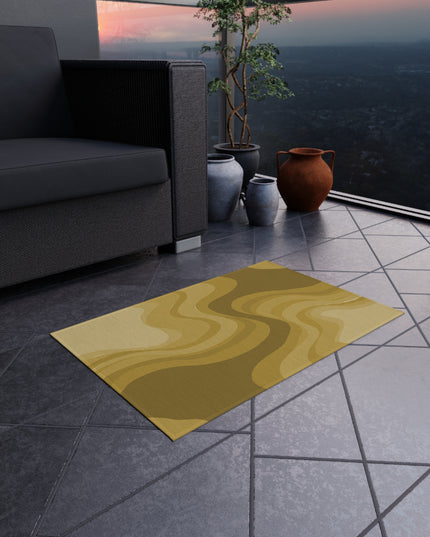Brown Wavey 24" x 36" Outdoor Rug
