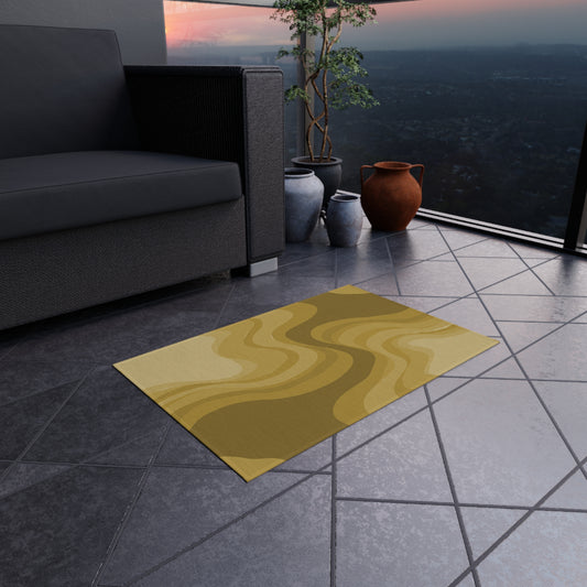 Brown Wavey 24" x 36" Outdoor Rug
