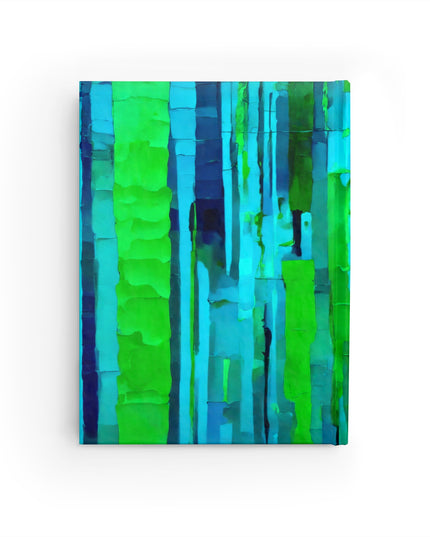 Striped Blue Green 5" x 7" Journal - 128 Ruled Line pages