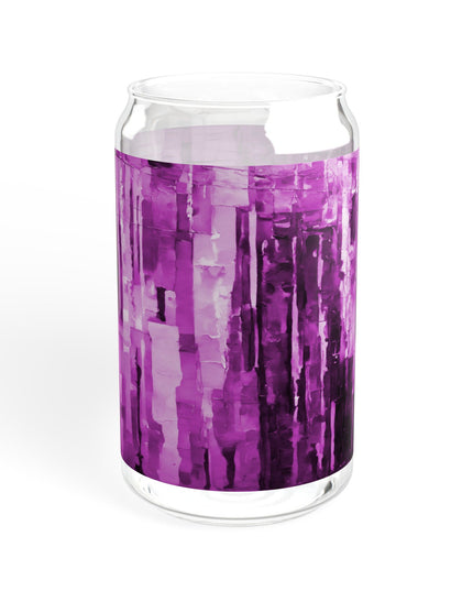 Striped Powder Lavender Sipper Glass, 16oz