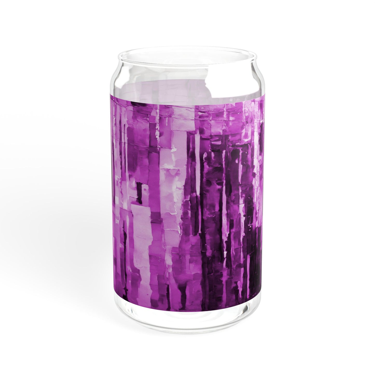 Striped Powder Lavender Sipper Glass, 16oz