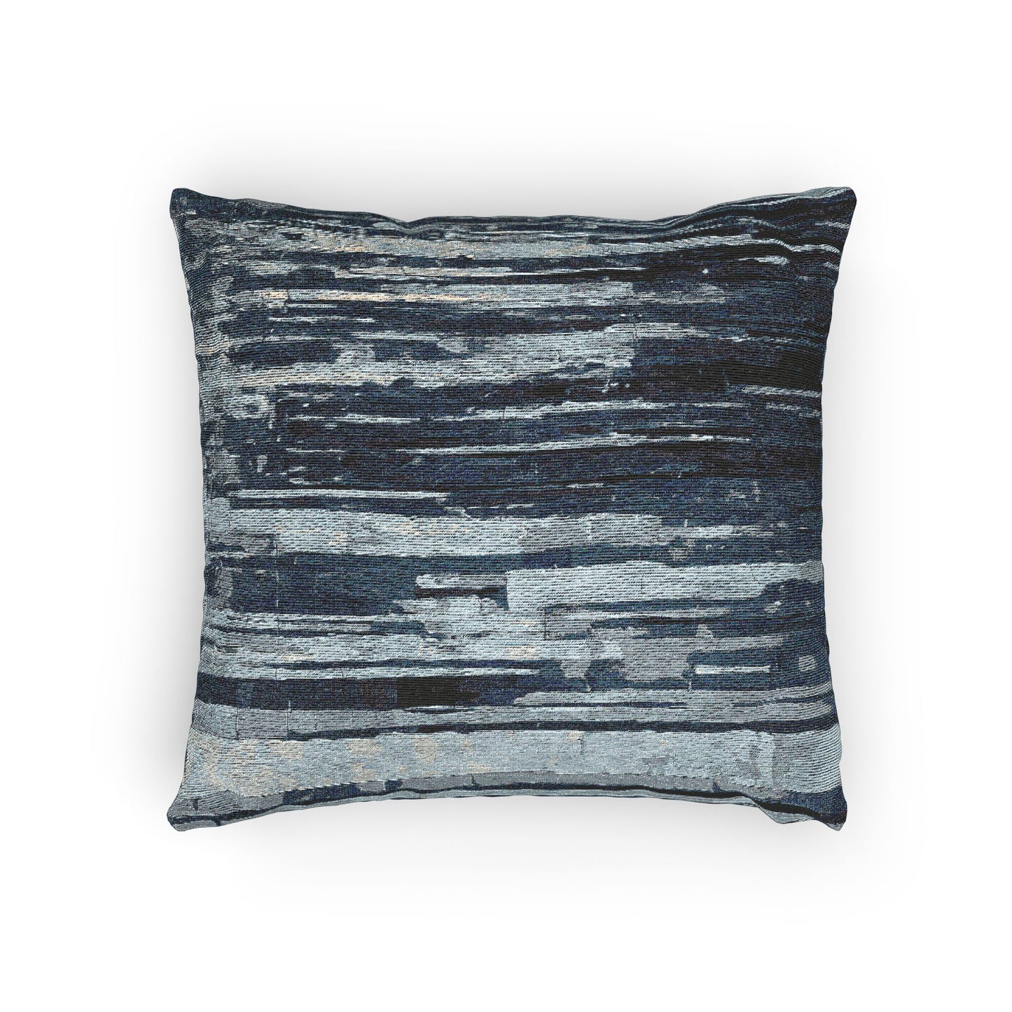 Striped Deep Blue Woven Pillow, 17" x 18"