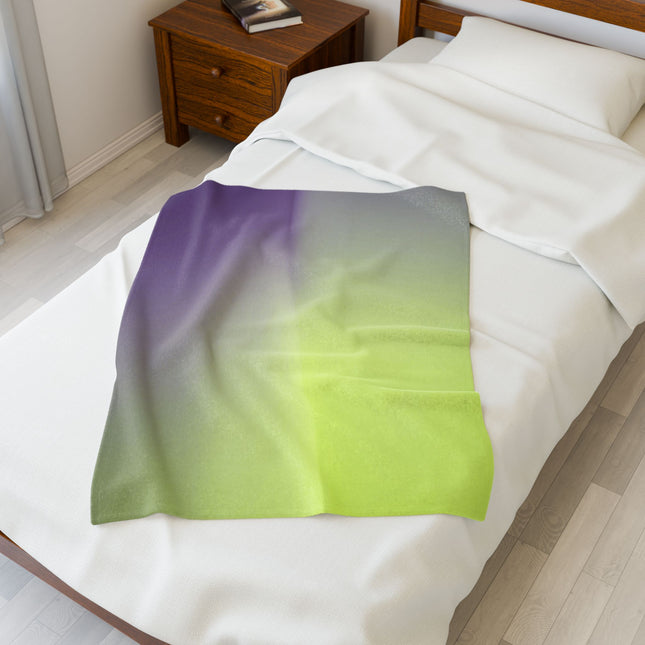 Purple Golden Fade Velveteen Plush Blanket, 30" x 40"