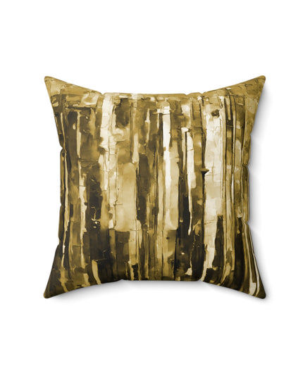 Striped Light Brown 16" x 16" Faux Suede Square Pillow