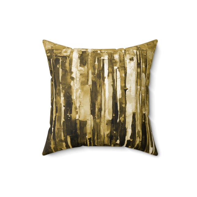 Striped Light Brown 16" x 16" Faux Suede Square Pillow