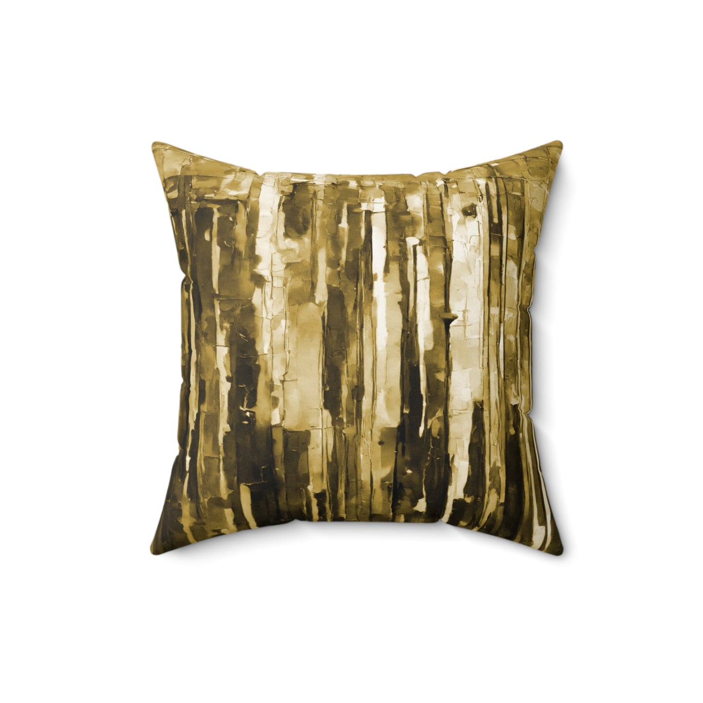 Striped Light Brown 16" x 16" Faux Suede Square Pillow
