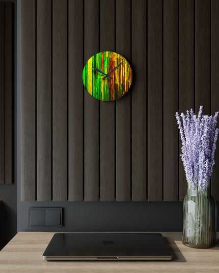 Striped Beta Acrylic Round Wall Clock, 8" x 8"