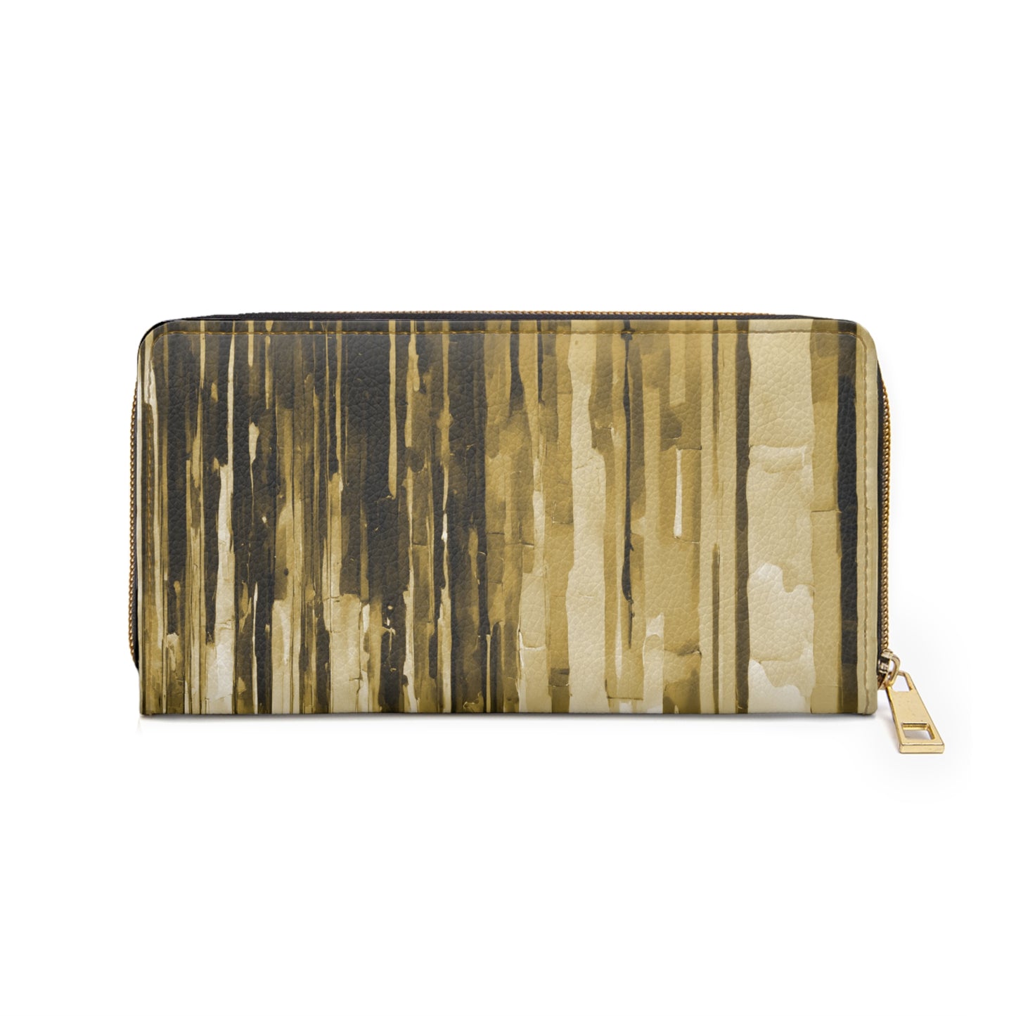 Striped Light Brown Elegant Abstract Zipper Wallet - Stylish & Functional Accessory for Everyday Use